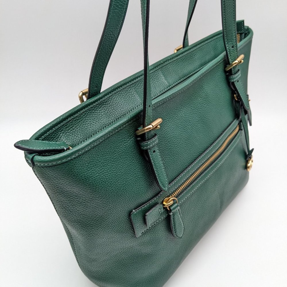 Coach Taylor pebbled leather tote - pine Green - Picture 12 of 16